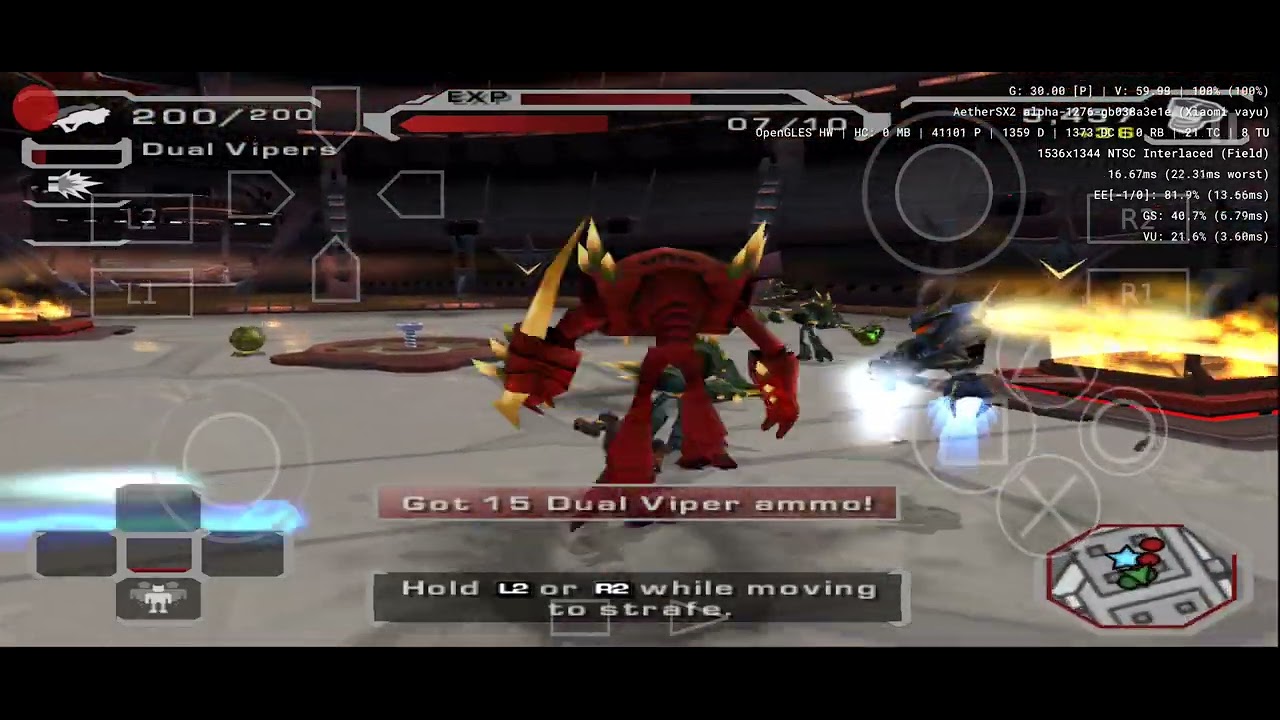 AetherSX2 - Ratchet: Deadlocked (Gladiator) on SD 860 (Poco X3 Pro) Test + Settings