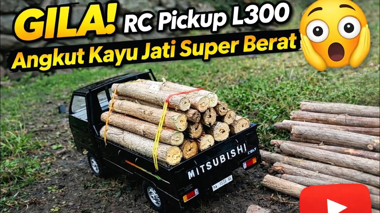 GILA! RC Pickup L300 Angkut Kayu Jati Super Berat 😱