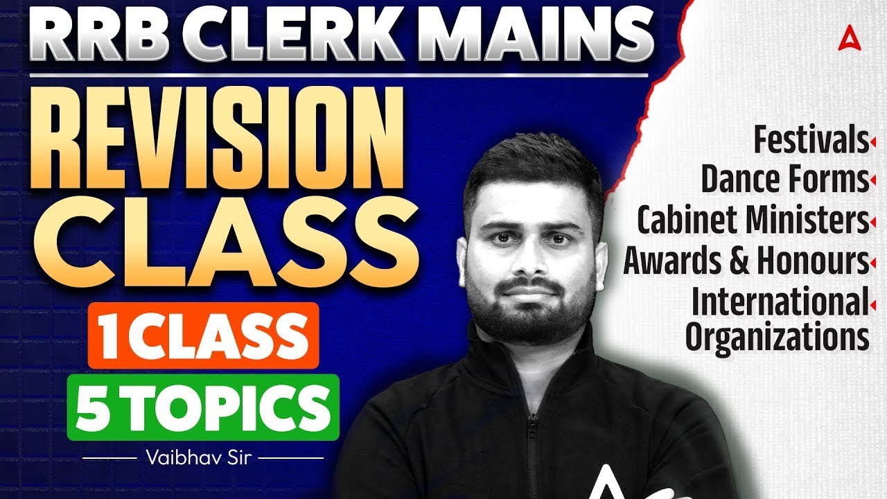 RRB Clerk Mains | Static GK Revision Class | 1 Class 5 Topics Finished 🔥! By Vaibhav Sir