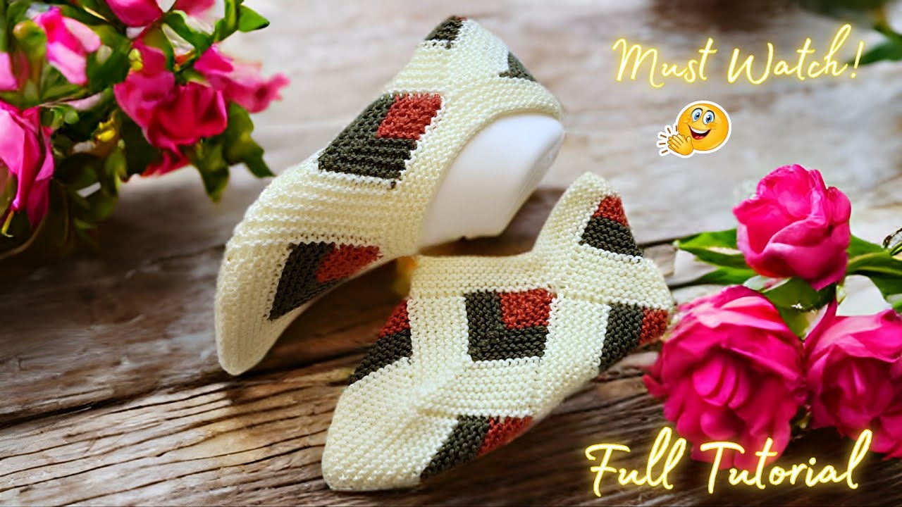 Brand New! step by step guide to knit this designer shoe !😍 | Knitting socks in hindi/urdu ❤️