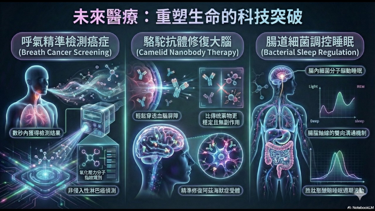 《醫學新知週報》呼氣精準檢測癌症、駱駝抗體修復大腦、腸道菌與睡眠密碼  | PODCAST #21