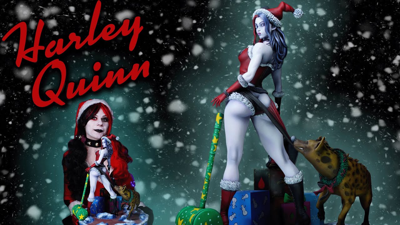 Painting a Harley Quinn Statue for Christmas