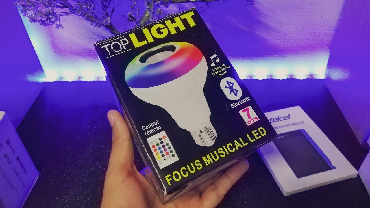 Foco Bocina LED RGB Musical Bluetooth Unboxing Análisis y Precio  Ciber Pop