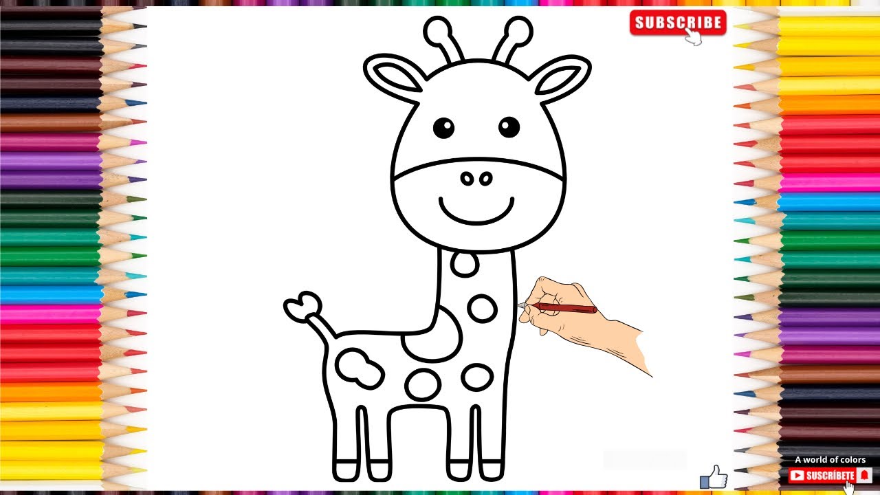 #drawing & #coloring a #girrafe , #satisfyingvideo #supereasy #forkids #subscribe .