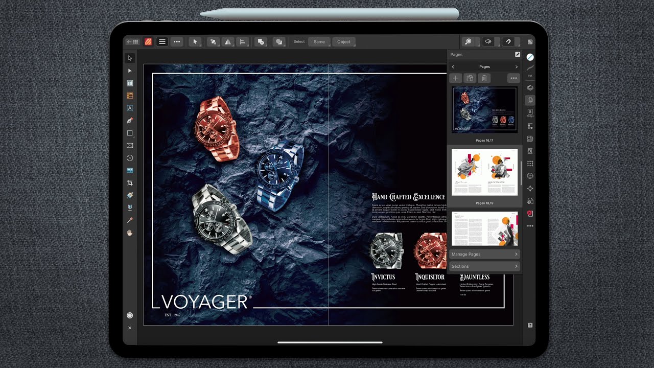Packaging (Affinity Publisher iPad)