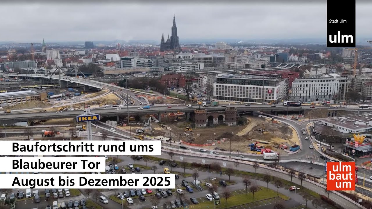 Baufortschritt rund ums Blaubeurer Tor, August → Dezember 2025