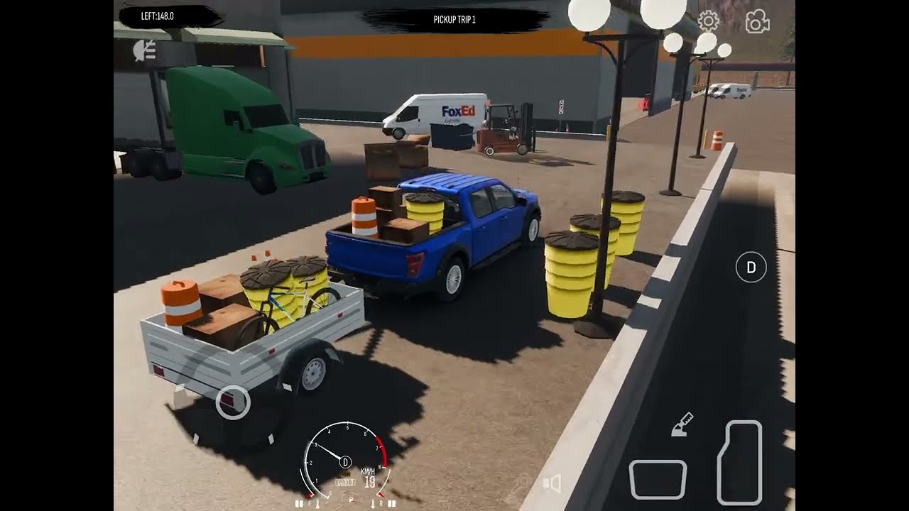 Autumn vs Summer Driving – Blue 4x4 Pickup with Trailer 🍂☀️