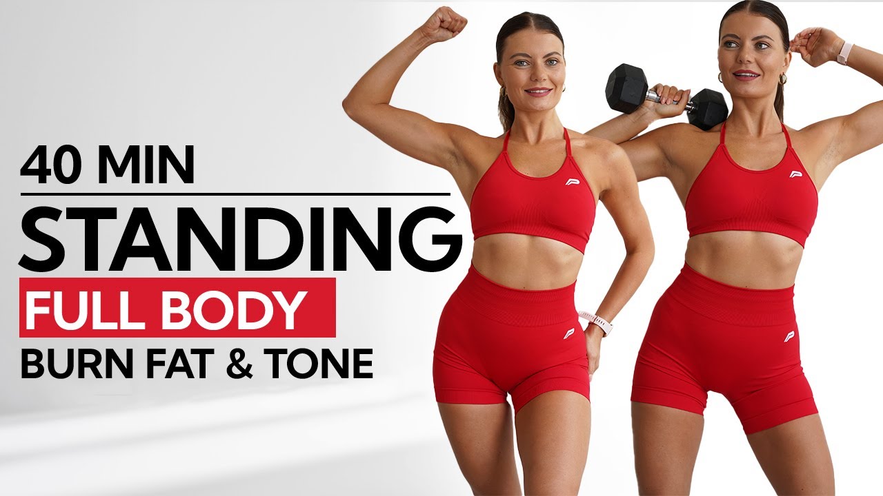 40 MIN STANDING DUMBBELL HOME WORKOUT- Calorie Killer | No Jumping | No Push Ups