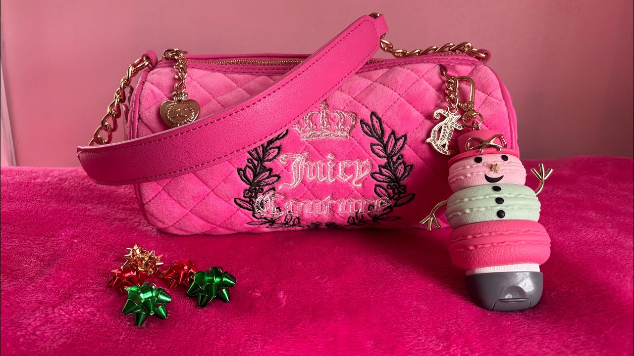 Что внутри моей праздничной сумки Juicy Velour Barrel Bag! + Распаковка «Тайного Санты» и победит...