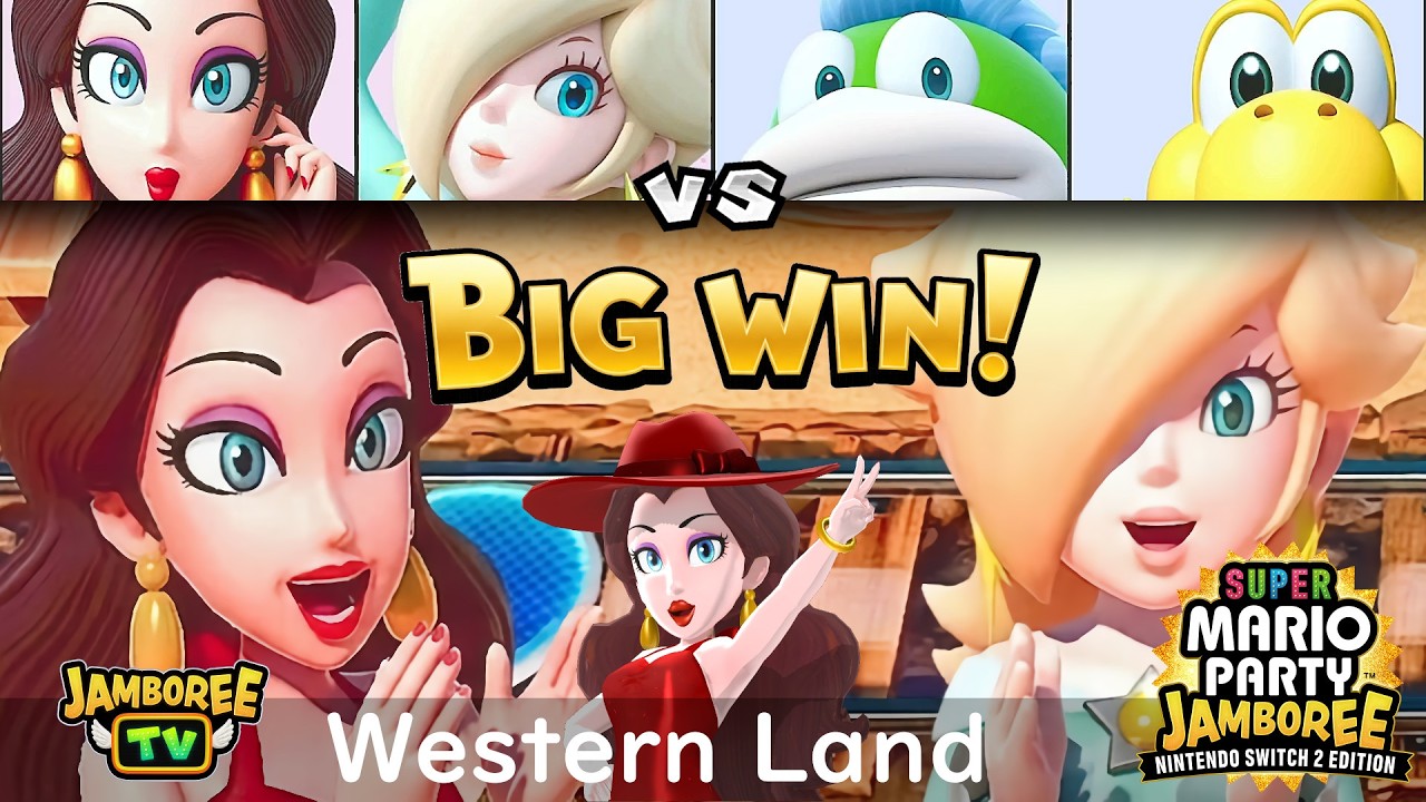 Super Mario Party Jamboree TV Pauline & Rosalina vs Spike & Koopa Troopa in Western Land