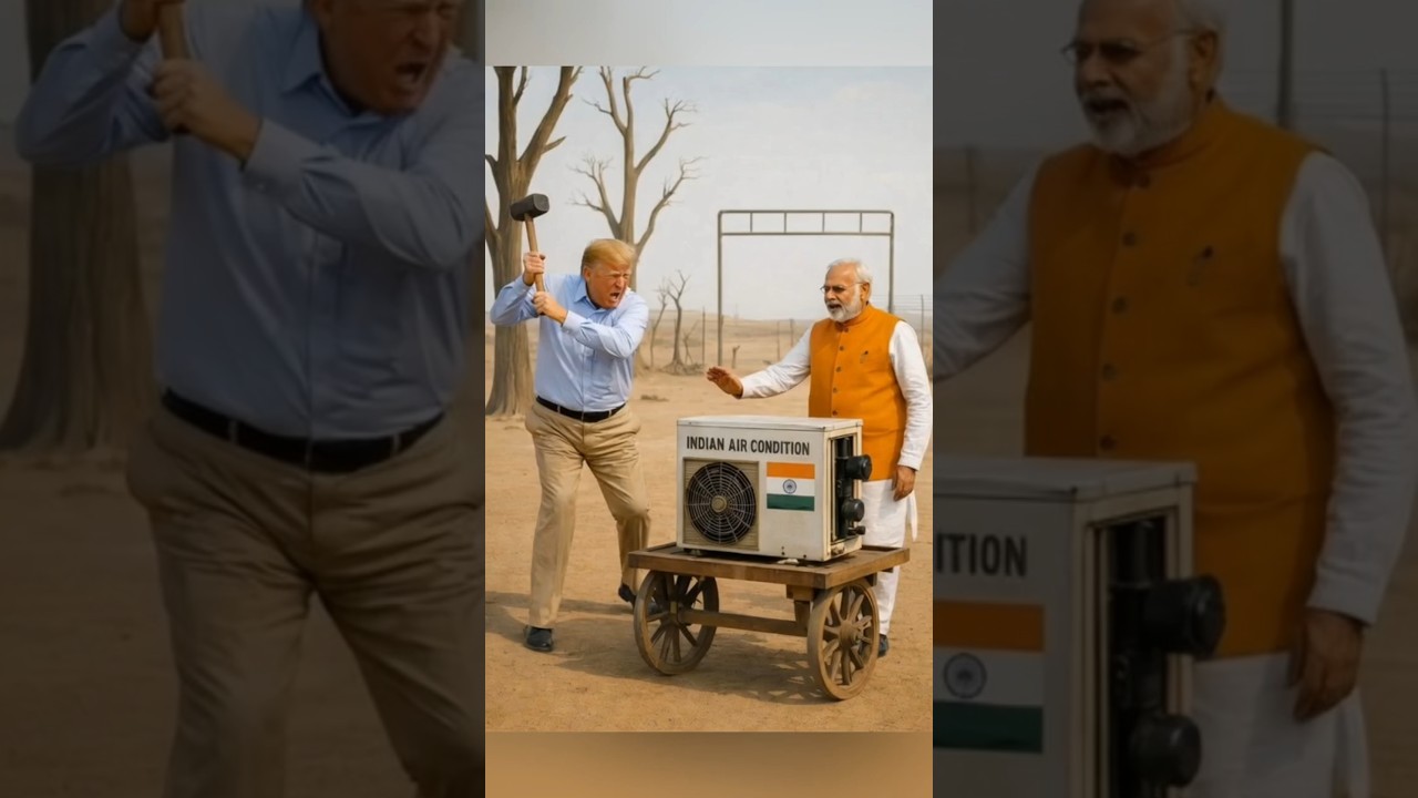 Trump and Modi in Controversial Tariff Gesture | Political Symbolism Explained #politicalhumor#funny