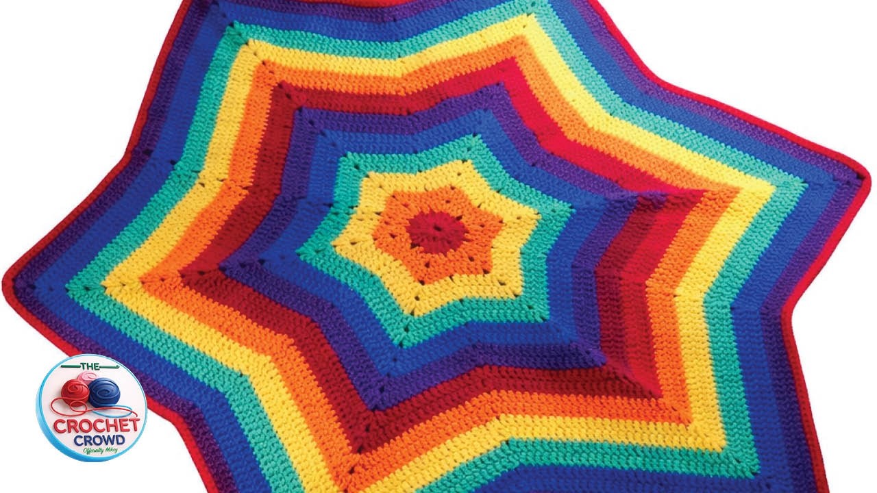 Crochet Rainbow Star Blanket | EASY | The Crochet Crowd