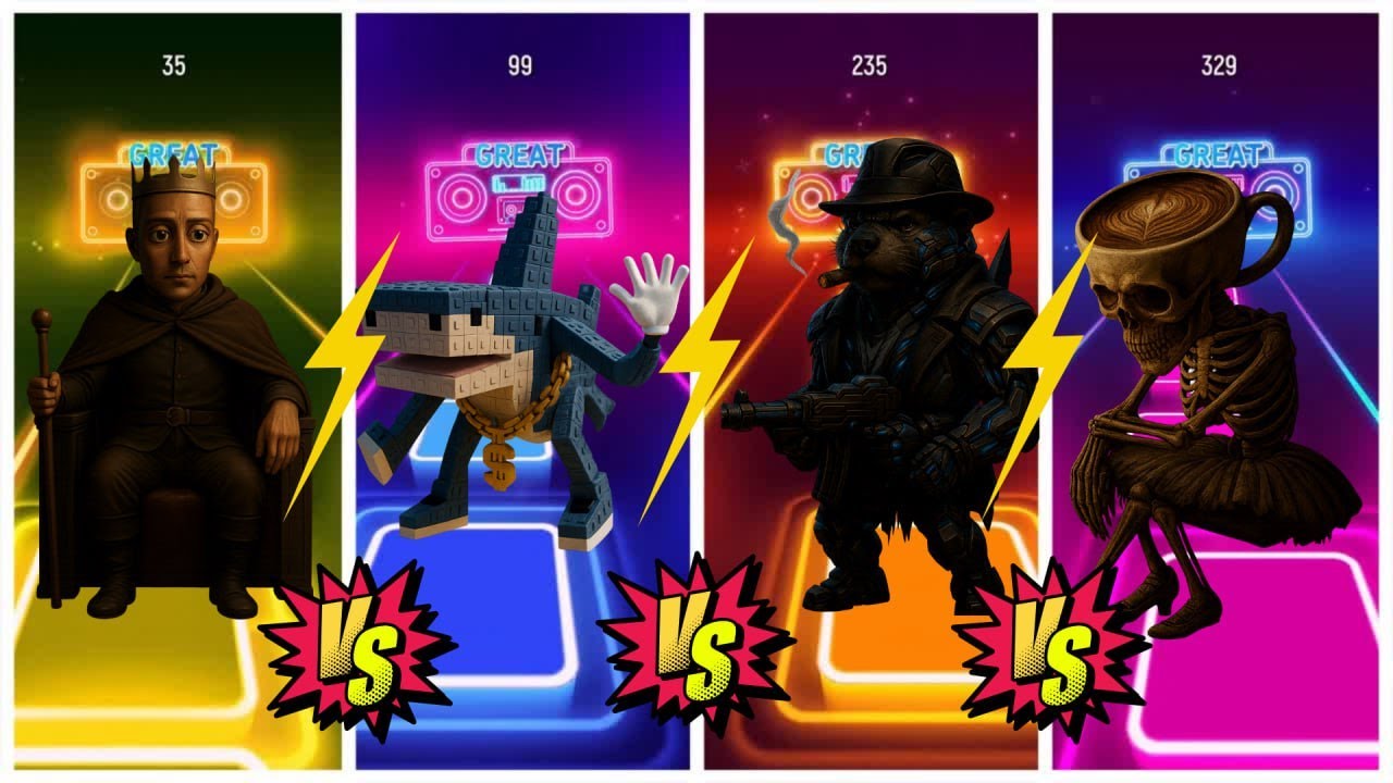 OMG! Tiles Hop – Dark Battle Begins 😱 Who Wins?!