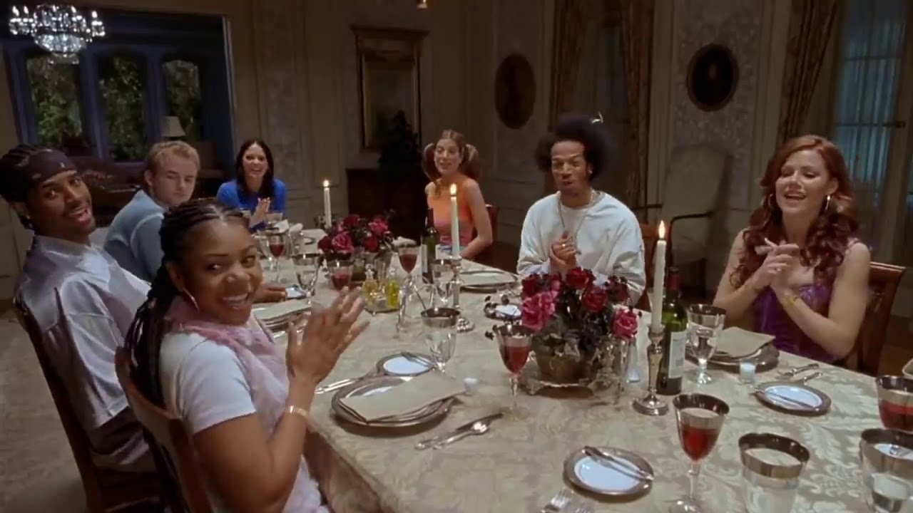 Scary movie dinner scene