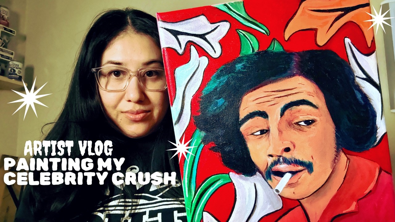 Painting my celebrity Crush | Artist Vlog |