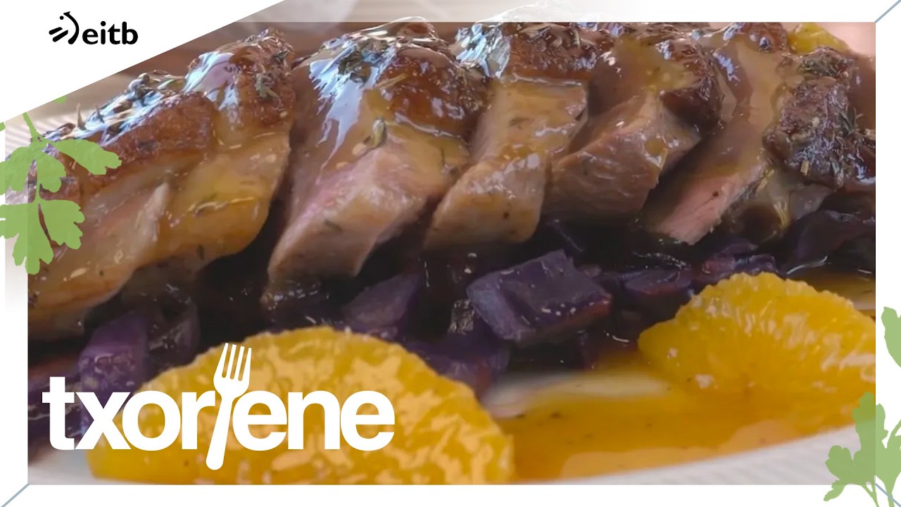 TXORIENE: Ahate paparra laranja saltsarekin eta aza gorriarekin