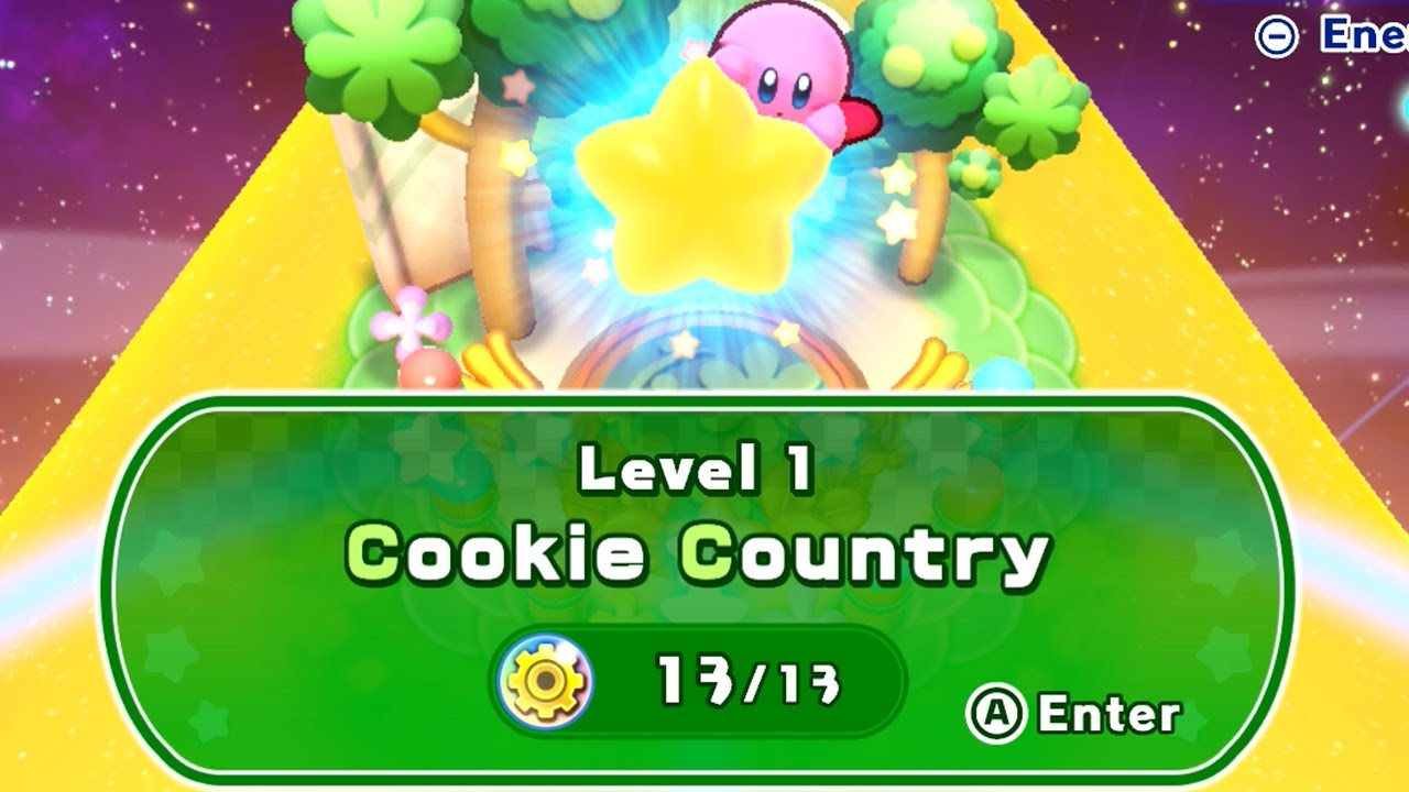 Kirby's Return to Dream Land Deluxe - Level 1: Cookie Country | All Stages & 100% Energy Spheres