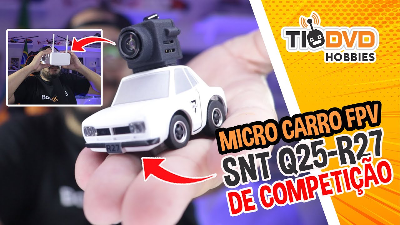 MICRO CARRO DE CONTROLE REMOTO C/ CÂMERA FPV CONTROLE PROPORCIONAL DE COMPETIÇÃO DIATONE SNT Q25-R27