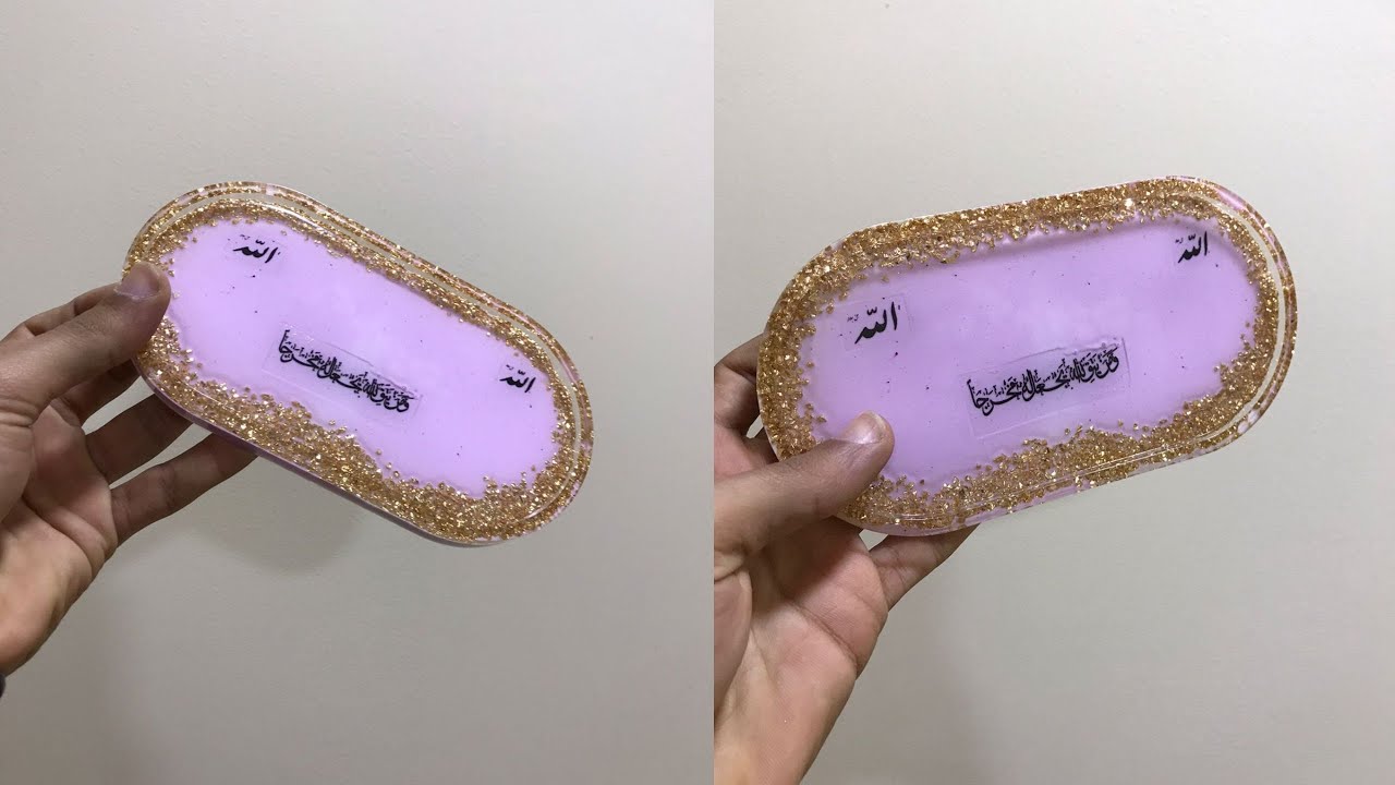 طريقة وضع الاستنسل الشفاف داخل مادة الريزن - تعلم الريزن للمبتدئين - مشروع الريزن ايبوكسي - ريزن