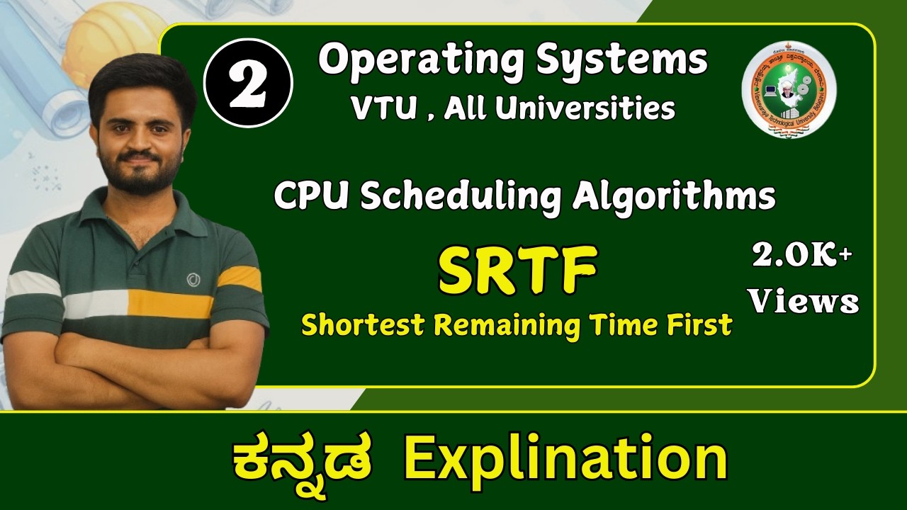SRTF - Preemptive SJF ( cpu scheduling ) - one shot | Operating Systems