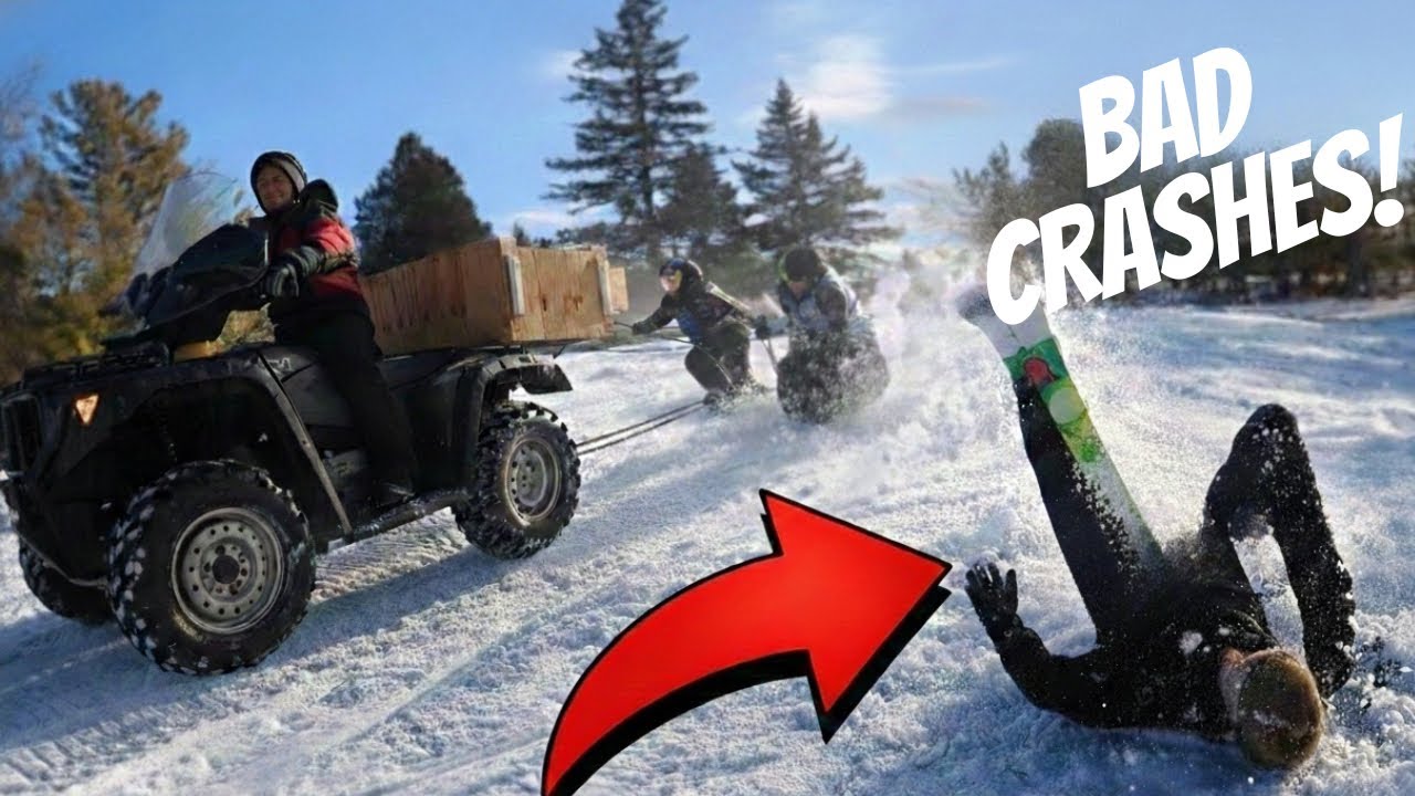 Family Snow Day Fun | ATVs, Snowmobiles & CRASHES!