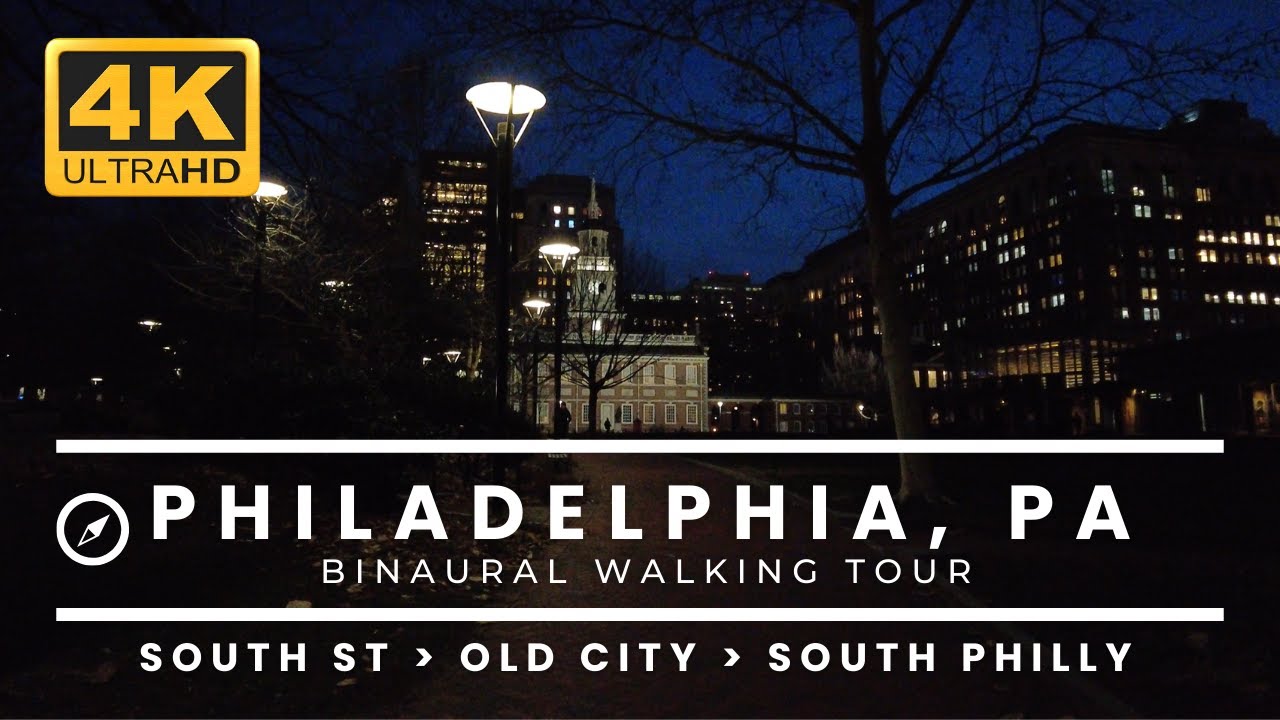 Night Walk Thru Dimly Lit Streets of PHILADELPHIA USA [4K POV 🎧 Immersive Sound]