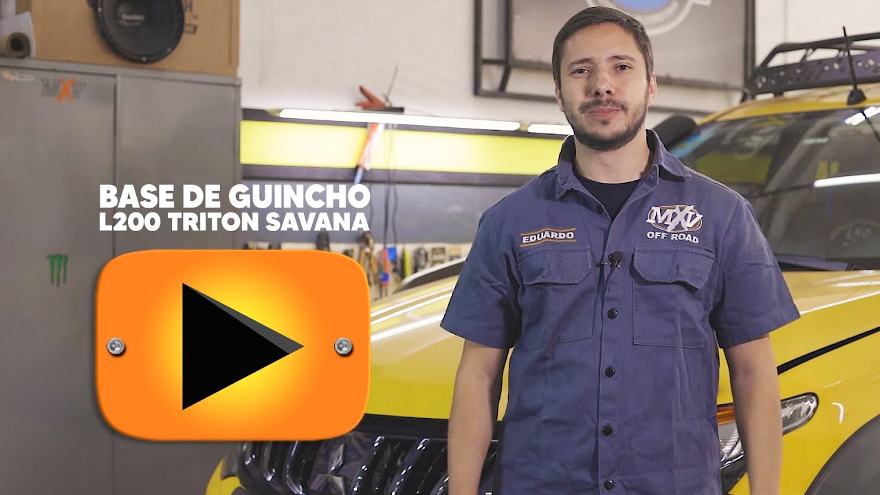 Base de guincho embutida MXV para L200 Triton Savana!