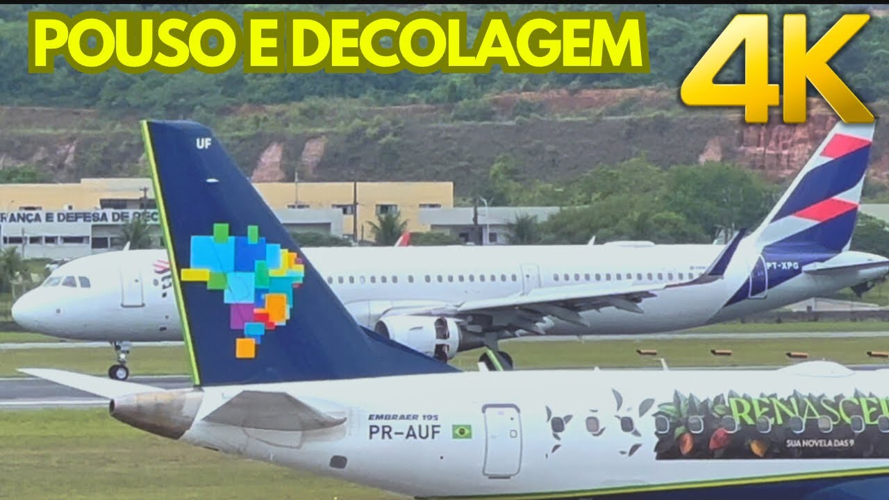 POUSOS e DECOLAGEM no AEROPORTO de RECIFE PERNAMBUCO