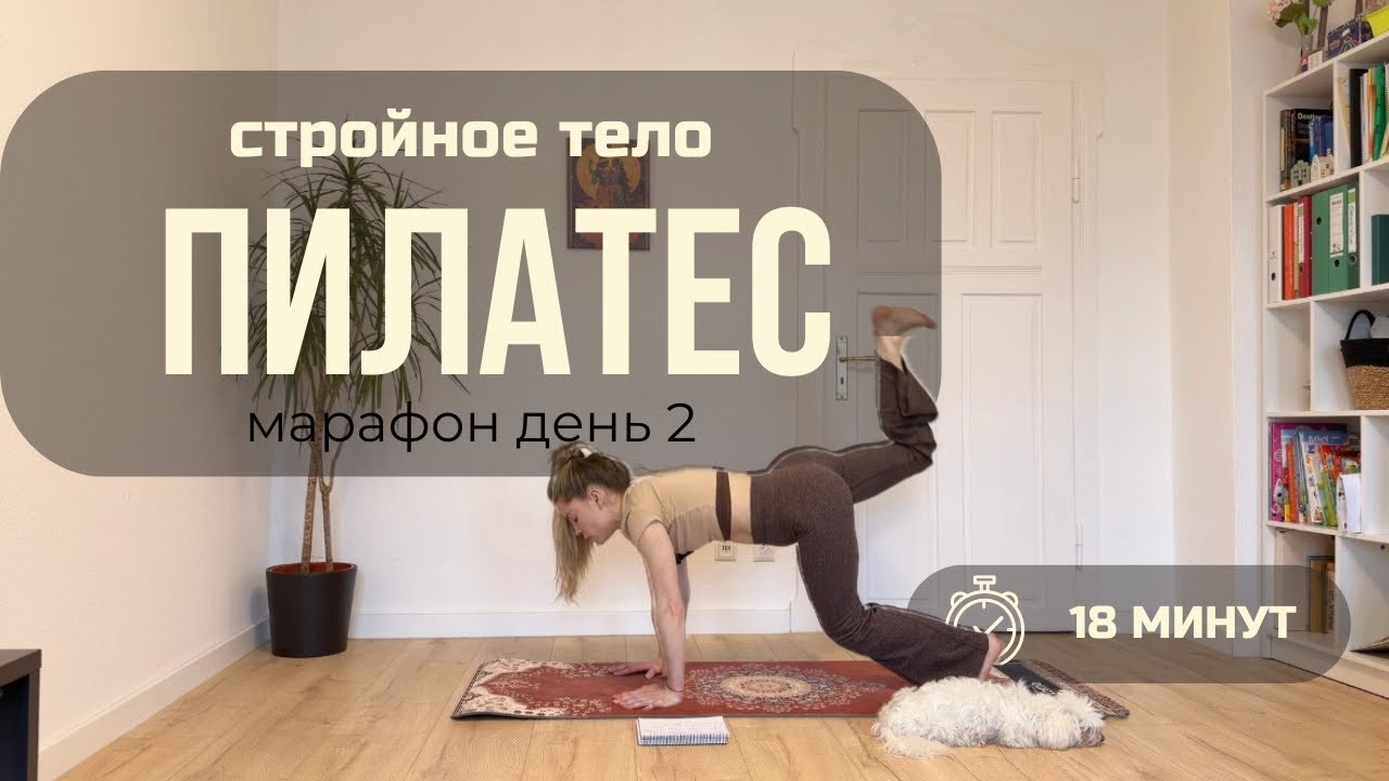 Пилатес на всё тело без прыжков | ДЕНЬ 2 марафона (15 - 25 минут в день)