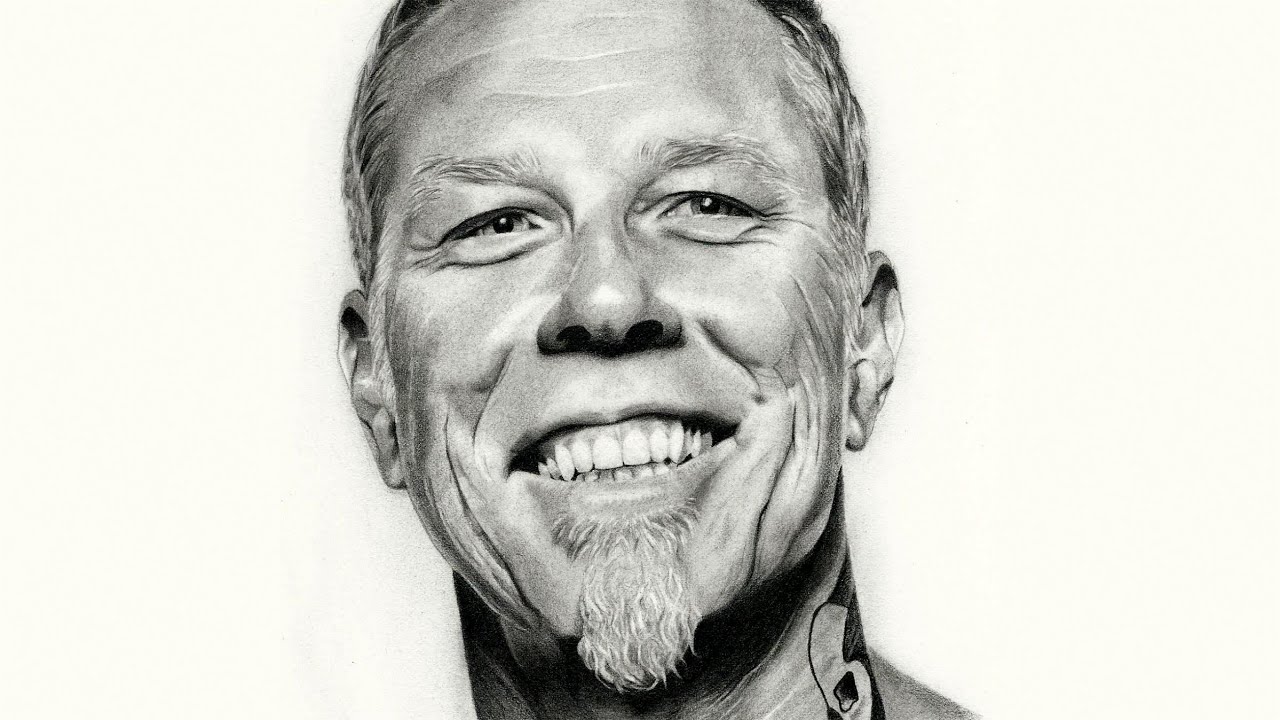 JAMES HETFIELD | Time lapse photorealistic graphite portrait drawing