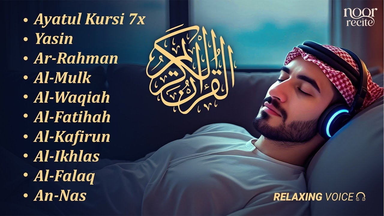 Relaxing Quran for Spiritual Healing | Ayatul Kursi, Al Fatiha, Surah Yasin, Ar Rahman, Waqiah, Mulk