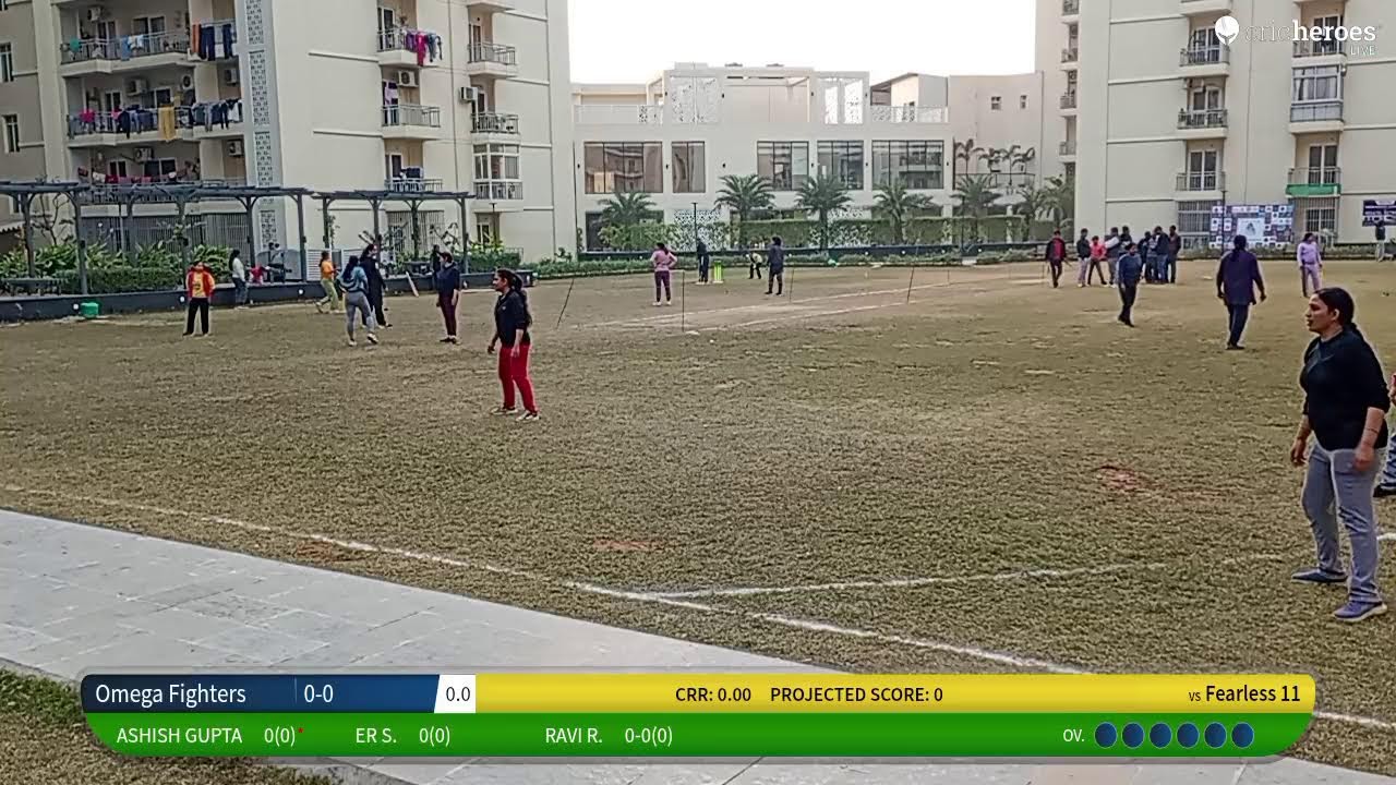 Omega Fighters vs Fearless 11  live cricket match |  live - Omega Appartment Lucknow