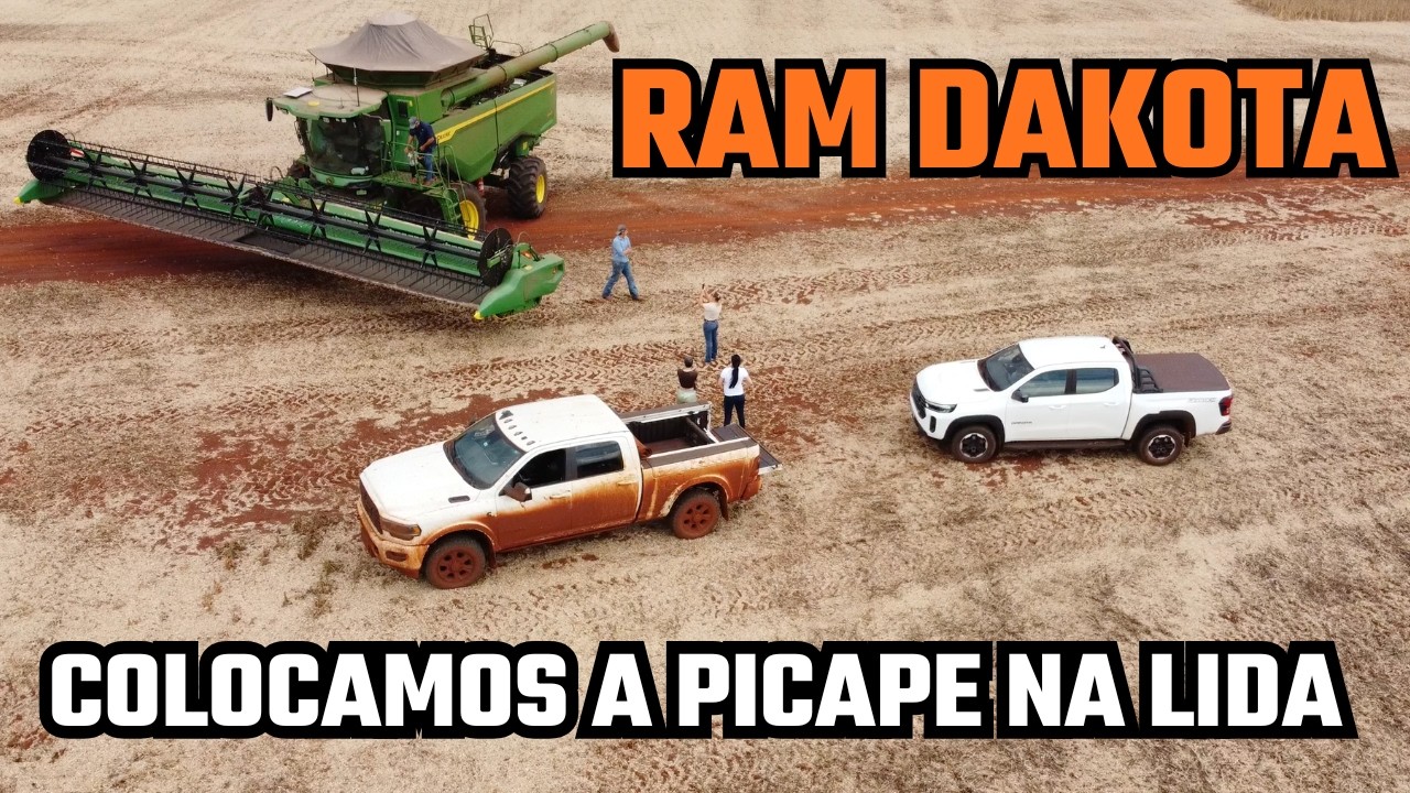 RAM DAKOTA NA LIDA - COLOCAMOS A PICAPE NA COLHEITA DA SOJA - com a palavra o produtor