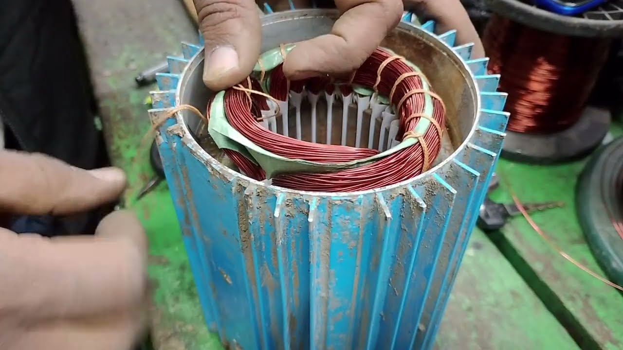 How to rewinding Crompton motor,Taping #electrical #crompton #automobile #machine  