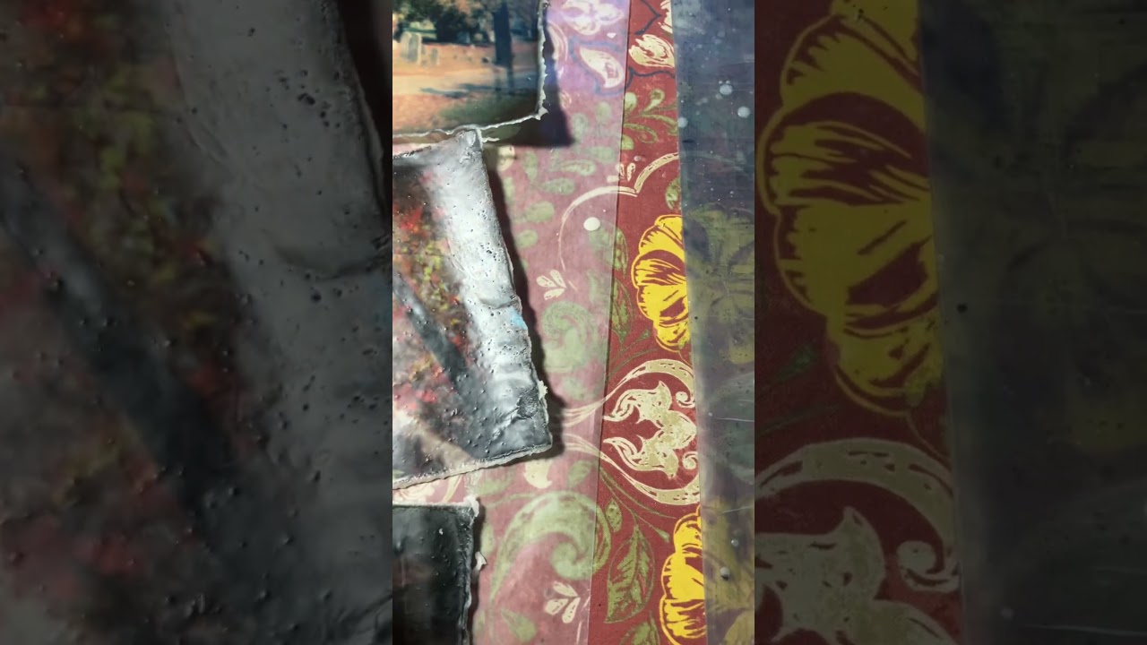 Prints on goyu paper dipped in encaustic medium