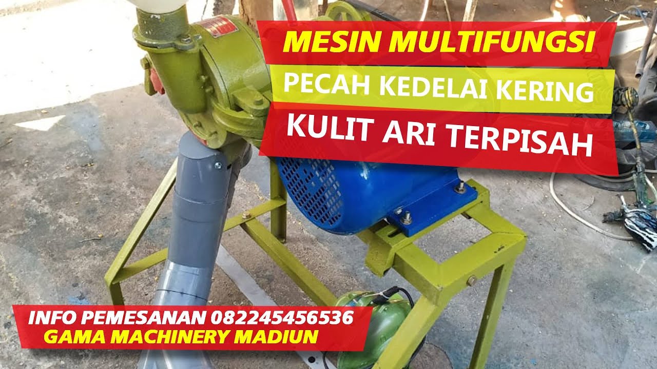 mesin kupas kedelai kering | pecah kedelai tempe | giling kedelai kering