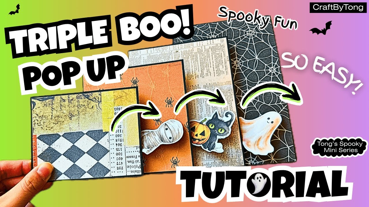 Triple BOO Pop Up Card 👻 Cutest Halloween DIY Ever (So Easy!)