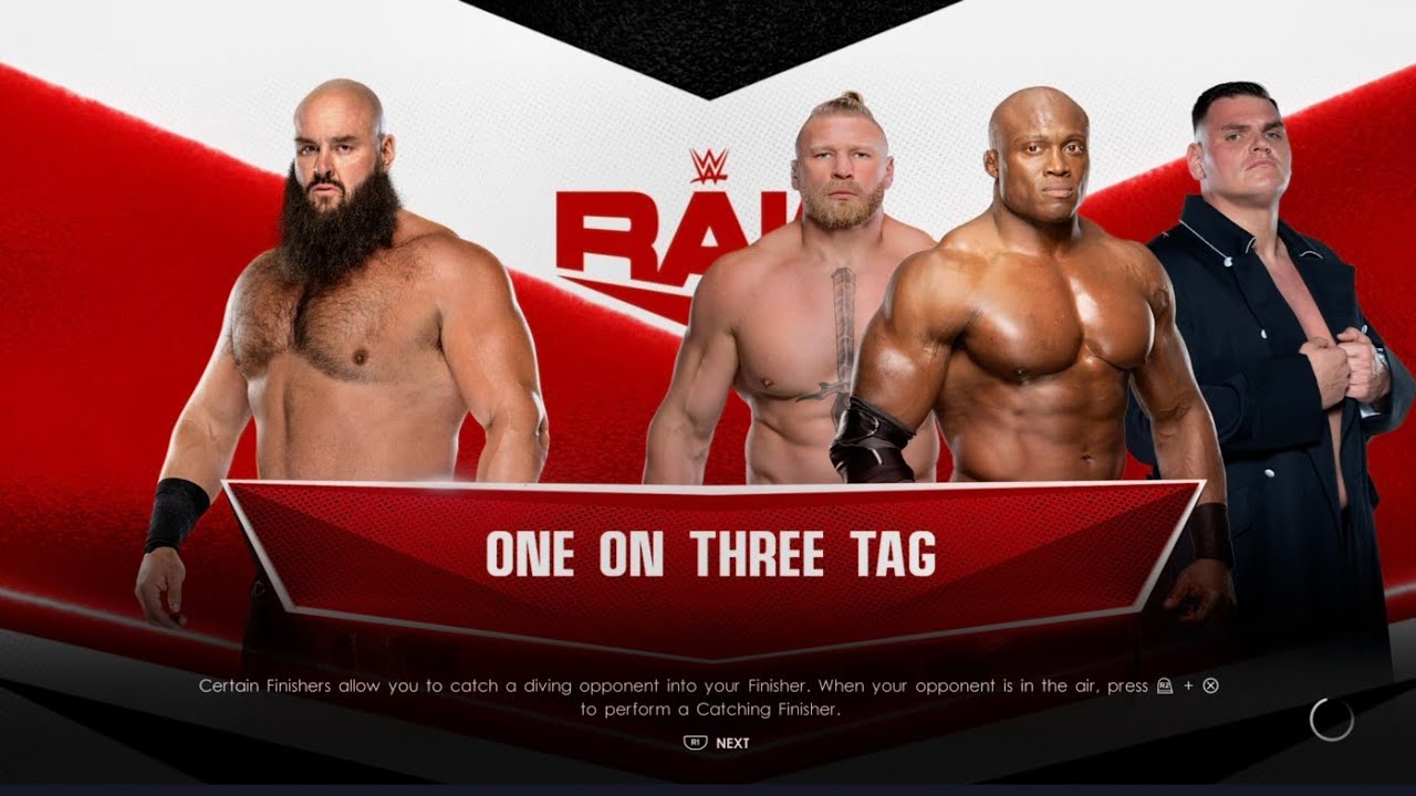 ONE ON THREE MATCH  BRAUN STROWMAN VS BOBBY LESHLEY,BROCK LESNER,GUNTHAR  EXTREME RULES MATCH 