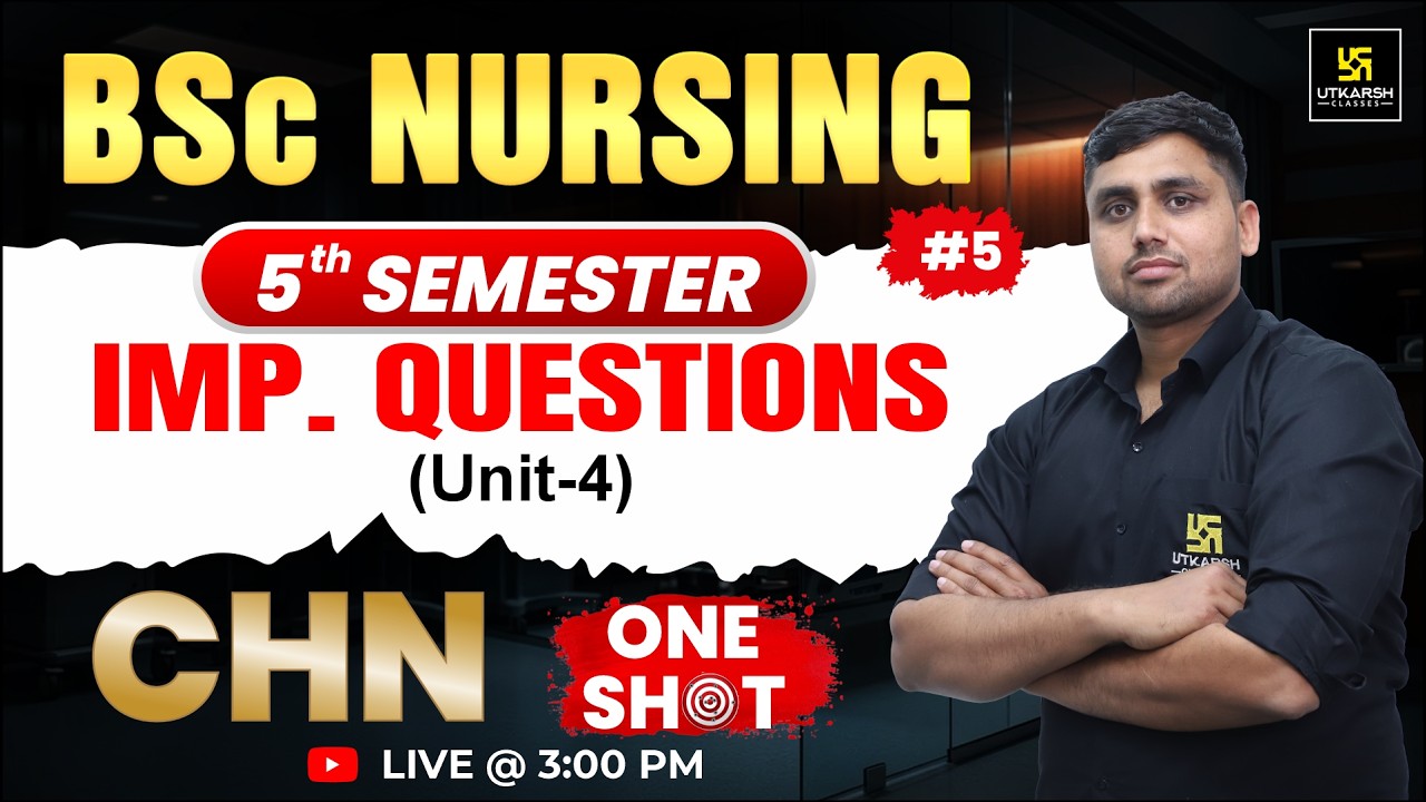 Most Important Questions & Solution | CHN Unit 4 | BSc Nursing 5th Semester | Manish Sir | Utkarsh