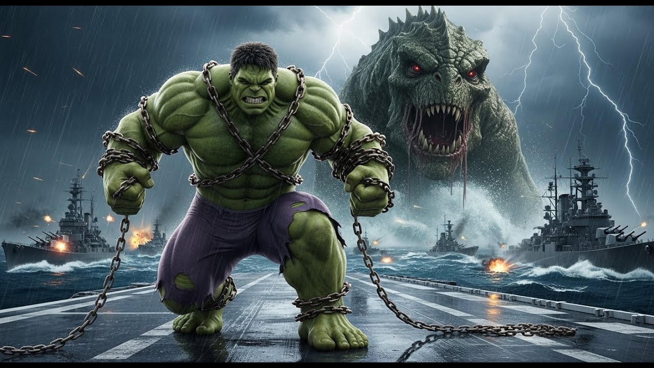 Hulk Breaks Free on Carrier as Rotting Sea Monster Sinks Fleet! City Monster Attacks!