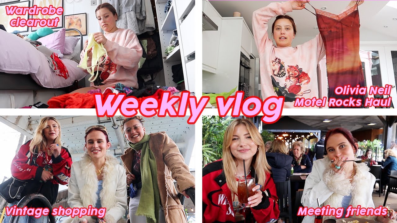 WEEKLY VLOG... Wardrobe clearcut, London with friends & Vintage shopping | Oliviagrace