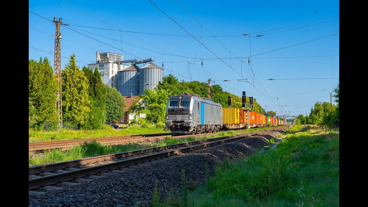 [BoxXpress.de] Szare Vectrony serii 7193 z pociągami intermodalnymi w środkowych Niemczech
