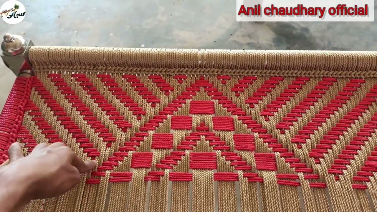 चारपाई की सबसे आसान बुनाई। चारपाई की न्यू डिजाईन। Charpai ki sabse aasan bunai step bay step