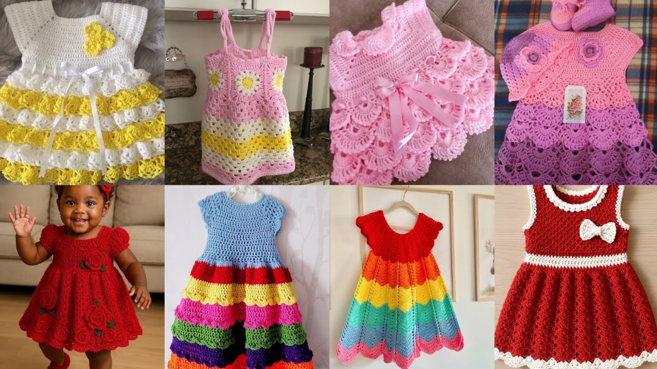 Crochet Baby Frock Trending New Design Ideas 2025||Crochet New Born Clothes||Baby Dress