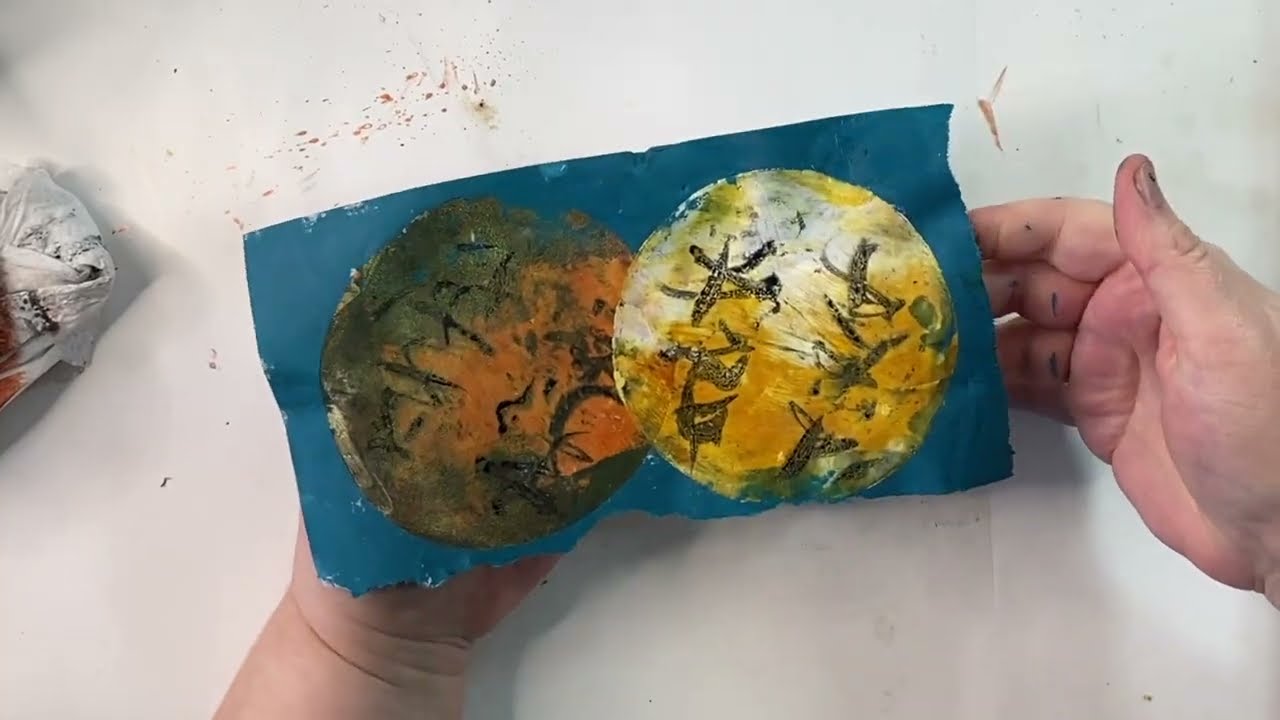 Collage Art Demo | How to Use Gel Prints in Collage Painting