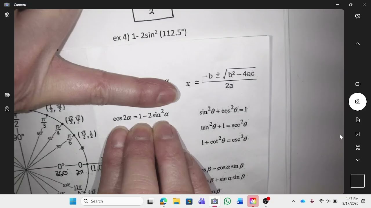 working backwards with trig identities
