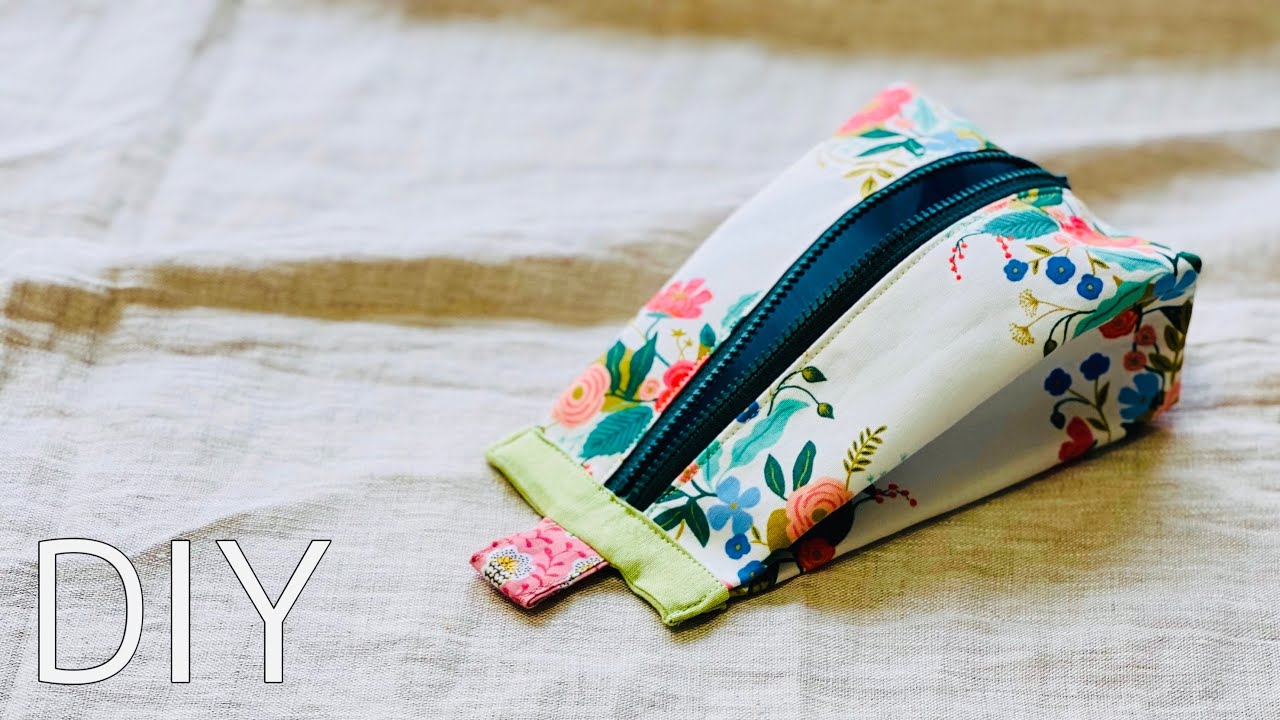いつもと少し違う　ポーチの作り方　中までキレイ仕上げ　zippier pouch tutorial ファスナー２０㎝使用