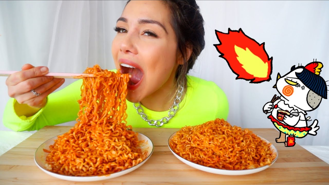 10,000 SCOVILLE NUCLEAR FIRE NOODLE CHALLENGE 먹방 MUKBANG