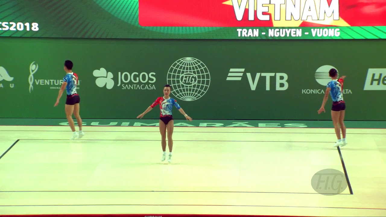 Vietnam (VIE) - 2018 Aerobic Worlds, Guimaraes (POR) - Trio Qualifications