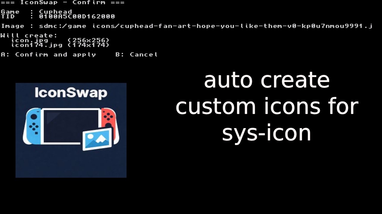 IconSwap helper tool creating custom icons for sys-icon (systweak) resizes, creates directory